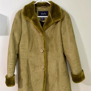 Terry Lewis Classic Luxuries Olive Teddy Jacket with Faux Fur